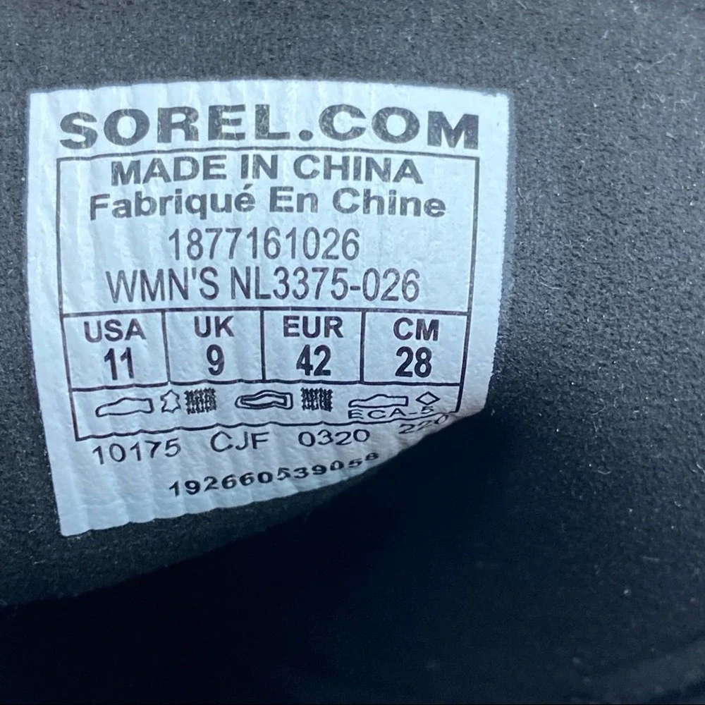 Sorel Lexie Wedge Boots Dark Slate Waterproof Snow Rain Lace Up Booties